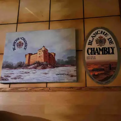 Blanche De Chambly by Unibroue oil panting style Pub Sign and Double sided heavy cardboard Pub Sign...