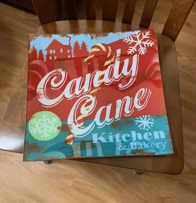 CHRISTMAS GLASS SQUARE SERVING TRAY-LARGE, View more