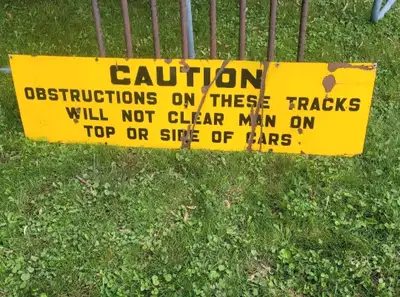 Rare Antique porcelain railroad/train sign.