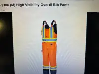 X732 -NEW $106 (M) High Visibility Overall Bib Pants SZ ME