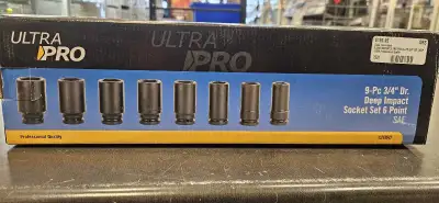 Ultra-Pro 9 piece Socket Set 3/4 inch Drive Deep Impact Like New! $149 New for 2026 visit our Online...