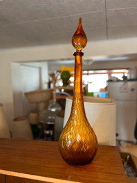 Vintage guildcraft emploi Italy amber quilted genie bottle