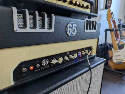 65 Amps Empire head with footswitch and cover, View more