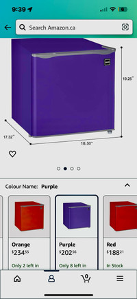 RCA RFR160-Purple Fridge, 1.6 Cubic Feet, Purple.