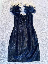 Vintage Black Dress - Size 11-12
