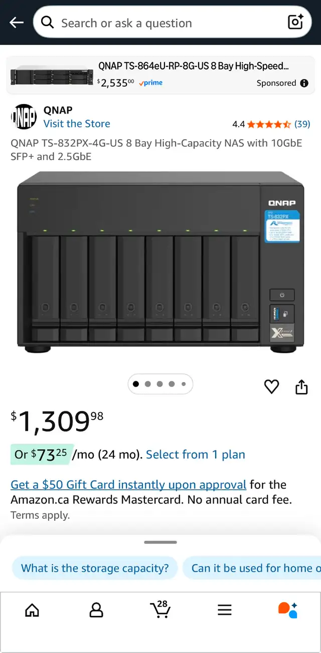 QNAP TS-832PX-4G-US 8 Bay High-Capacity NAS with 10GbE SFP+ 2.5G in Networking in City of Toronto - Image 3