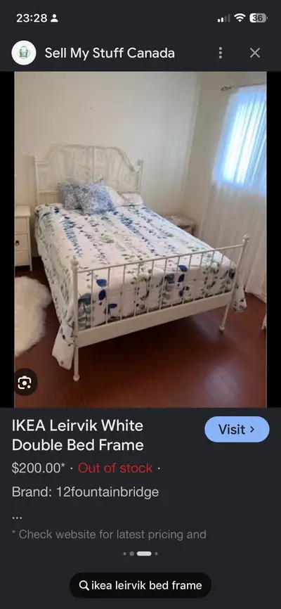IKEA Leirvik Double Bed Frame, View more