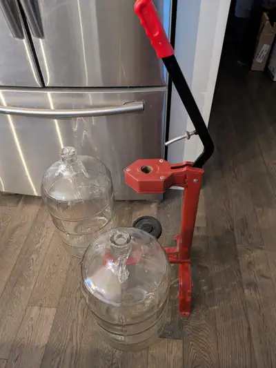 Winemaking gear - stand-up corker, glass carboys and more gear, View more