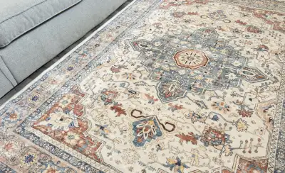 Heirloom-Inspired Rug in Beige, Faded Cream and Charcoal, View more