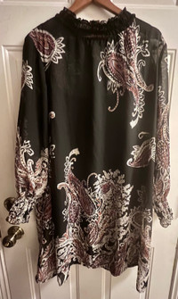 NWT Maurice's Long Sleeve Paisley Dress • XL