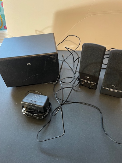 Untested Speakers and Sound Box (Lot), View more