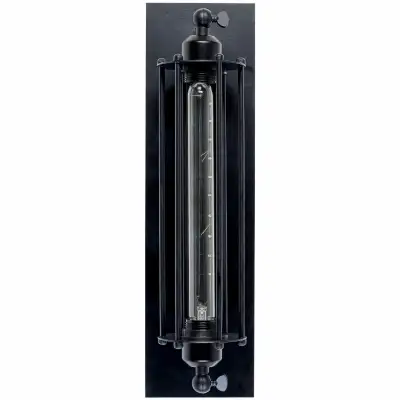 Wall Sconce, Black Metal Cage Industrial Style, Model LS-W127, View more