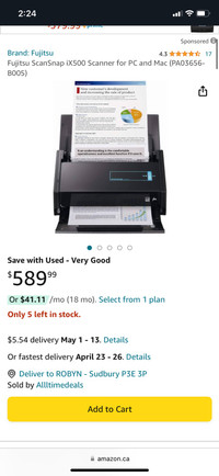 Fujitsu ScanSnap ix500 Scanner