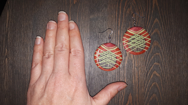Larger-sized HANDMADE earrings (round shape) **gift idea** in Jewellery & Watches in Fredericton - Image 3