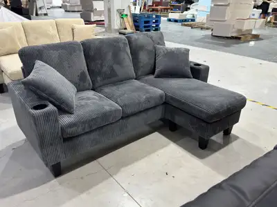Sectional couch corduroy, View more
