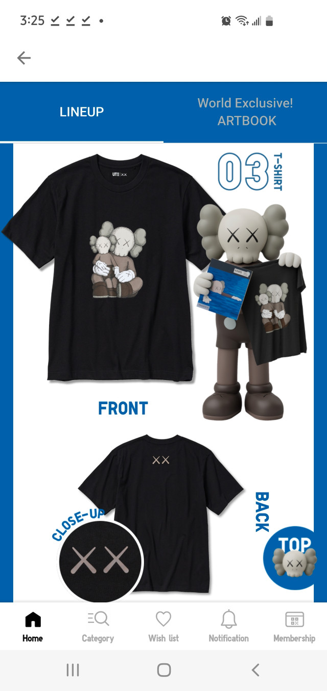 KAWS x Uniqlo UT Graphic Tee Black in Men's in La Ronge - Image 3