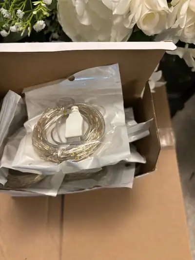 Assorted wedding Frosted Card box $40 Warm white USB string lights 20 pcs $40