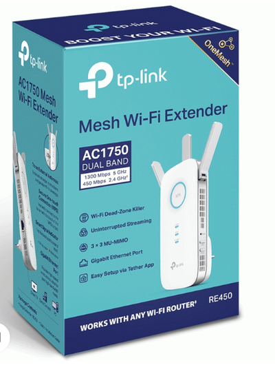 tp-link Mesh Wi-Fi Extender with AC1750 Dual-Bank (RE450), View more