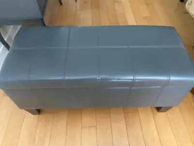 James Faux Leather Storage Ottoman - Dark Grey, View more
