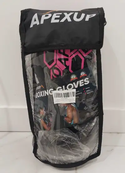APEXUP boxing/kickboxing gloves (black and pink), View more