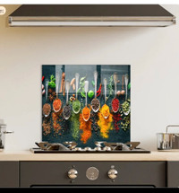 Colourful Tempered Glass Stove or Kitchen Backsplash