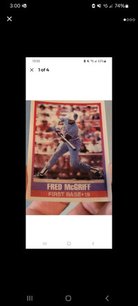 1989 Sportflics Fred McGriff HOF Toronto Blue Jays Baseball Card