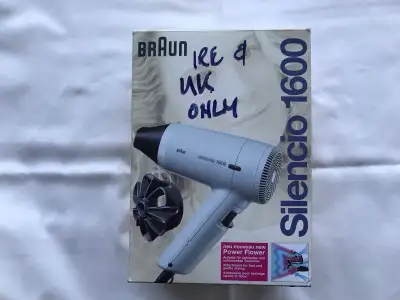 Braun Silencio 1600watt  hair dryer for travel in UK or Ireland, View more