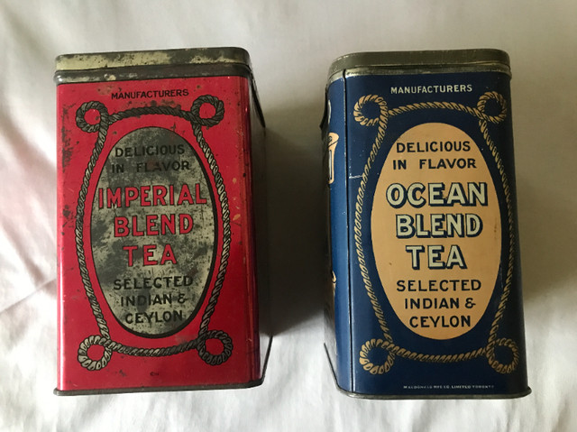Ocean & Imperial Blend Tea Tins $50.00 each. Great condition in Arts & Collectibles in Charlottetown - Image 3