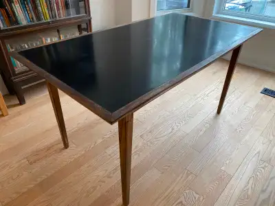 Sold wood craft/dining table, View more