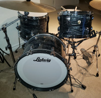 New 4PC LUDWIG DRUM KIT W/Hardware Complete - Black Oyster Pearl