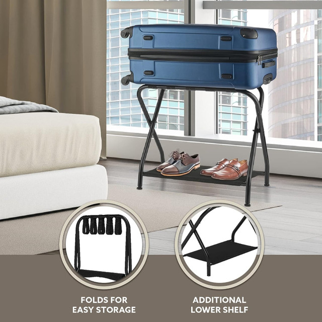 2-pack folding luggage rack, collapsible suitcase stands, NEW in Storage & Organization in Guelph - Image 3