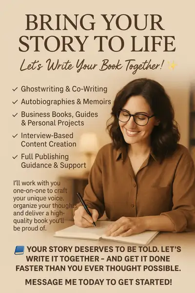 Writing a book, memoir? I can help!, View more