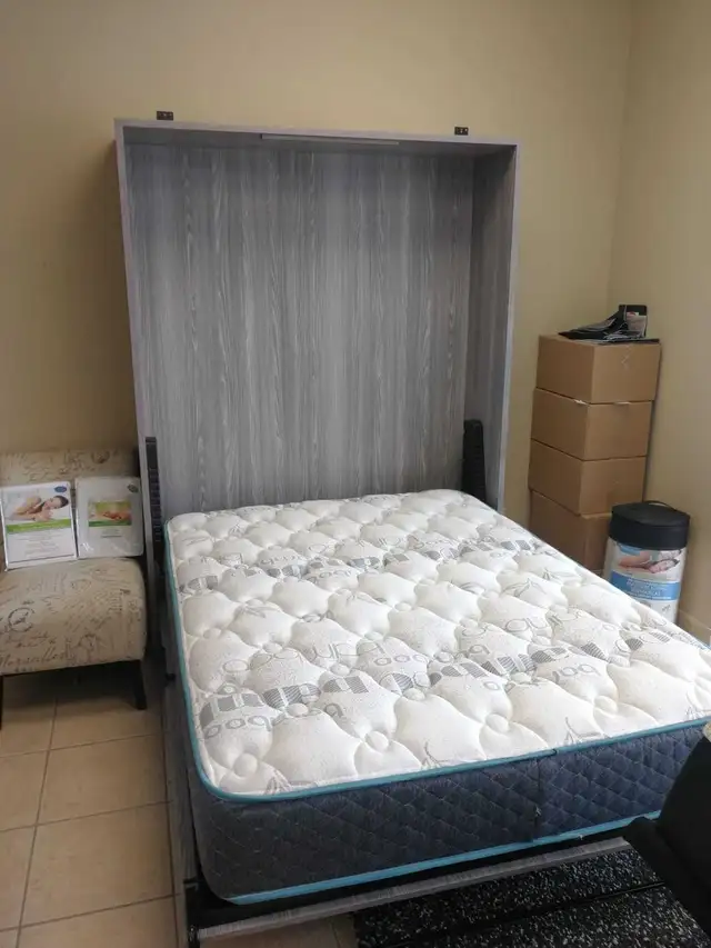 Queen size wall Murphy bed for sale near in Beds & Mattresses in Peterborough - Image 5