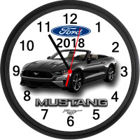 2018 Ford Mustang Convertible (Black) Custom Wall Clock - New