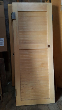 8 Maple Closet Doors..  Pretend louvers...  72 1/2" x 27 3/4 "