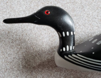 VINTAGE HANDCRAFTED WOOD LOON DUCK by HUMMEL, Canada