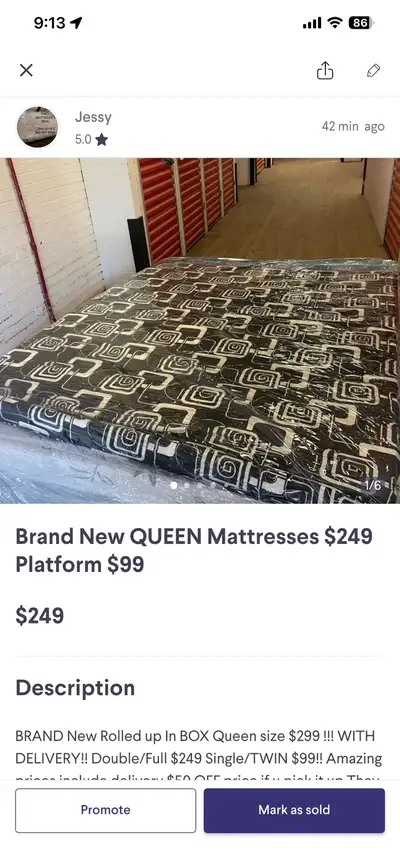 Brand New QUEEN Mattresses $249 Platform $99 FREE DELIVERY , View more