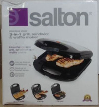Salton SM1543 3-in-1 Grill Sandwich Maker/Waffle Maker