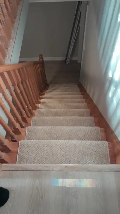 Carpet wall to wall box of stairs cap stairs small job big job commercial and residential we cover a...