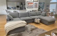New X Large  Modern Cloud Style Sectional Sofa / Slate Upholster