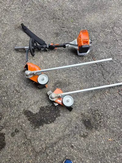 Stihl Kombi KM91R and 2 attachments, View more