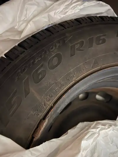 Lightly used winter tires on rims. Got a new car so can no longer use these.