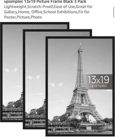 Upsimples 13x19 Picture Frame Black 3 Pack, View more