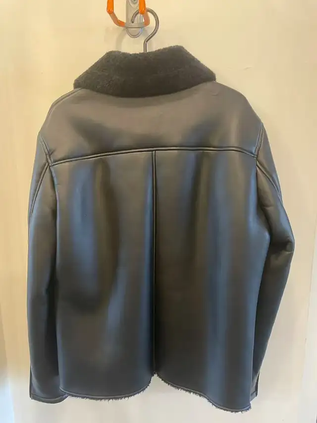ZARA Front Zipper Black  Men Leather Jacket in Men's in City of Toronto - Image 6