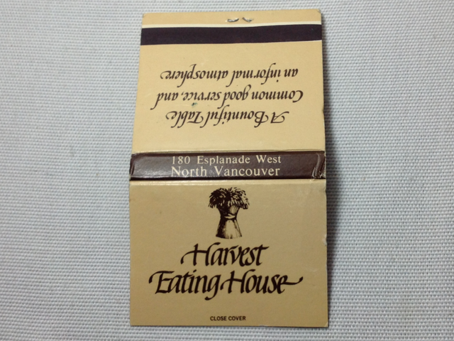 HARVEST EATING HOUSE NORTH VANCOUVER RESTAURANT MATCHBOOK (VTG) in Arts & Collectibles in Winnipeg - Image 5