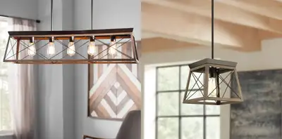 Dimmable Kitchen Island Chandelier & Pair Pendants, View more