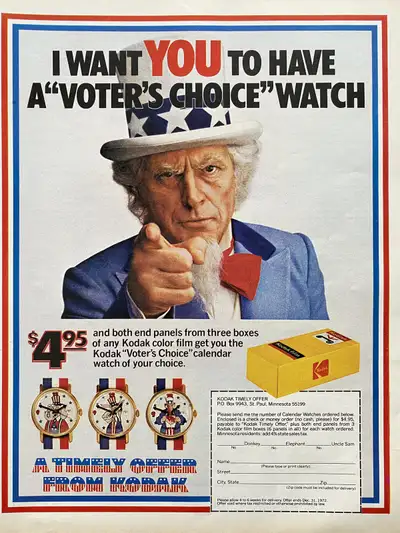 1972 Kodak’s Color Film w/ Voter’s Choice Watch Original Ad, View more