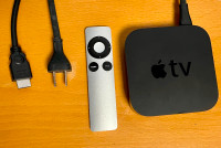 Apple TV, 3rd Gen A1469, with remote and HDMI cable