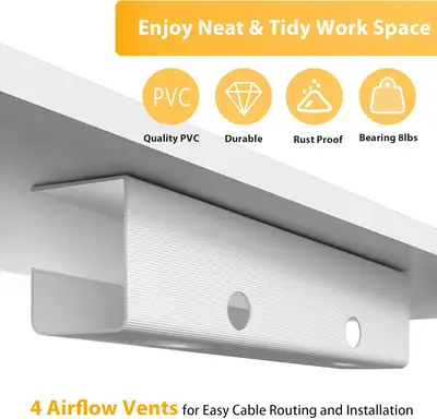 ZhiYo Large Capacity Under Desk Cable Management Tray (Open Box), View more