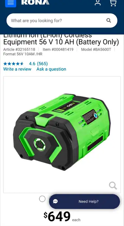 Brand new - EGO 10ah battery, View more